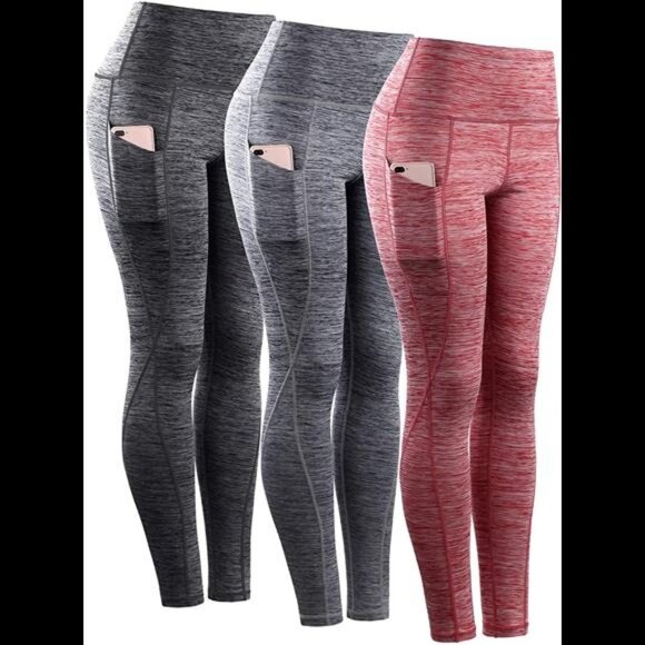 Neleus Women's Yoga Pant Running Leggings with Pocket Tummy Control High Waist - Picture 1 of 7